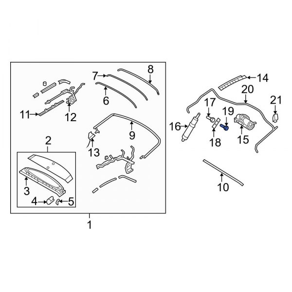 Convertible Top Hydraulic Cylinder Bolt