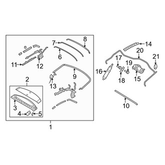 Ford OE - Convertible Top - Frame & Components (Base / GT / Shelby GT / Shelby GT500 Convertible)