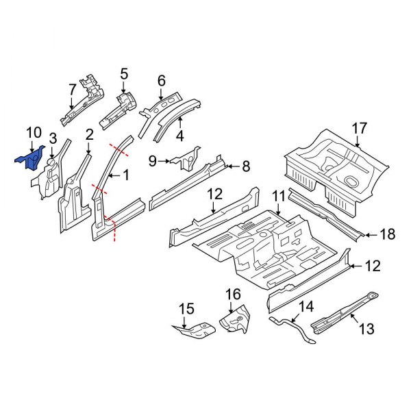 Ford Oe 5r3z6302733aa - Left Rocker Panel Bracket