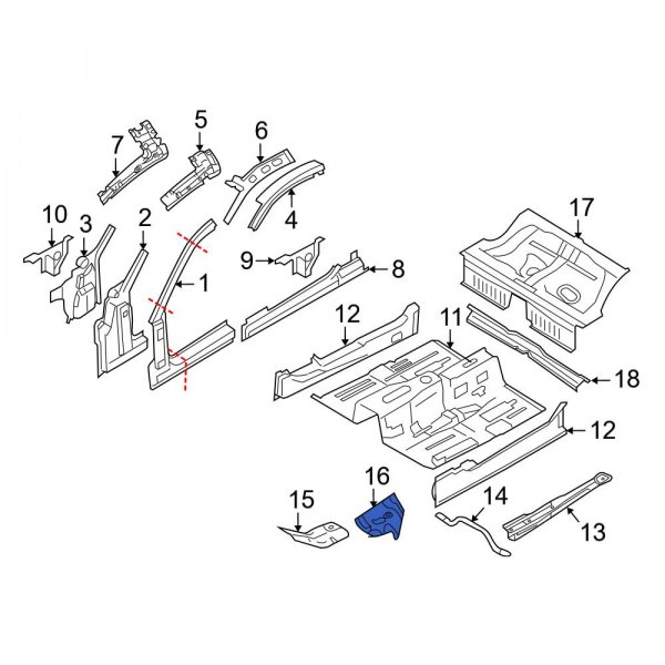 Ford OE 5R3Z6311435A - Left Floor Pan Heat Shield