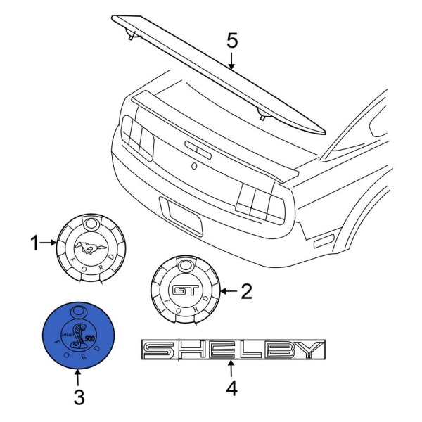Ford OE 7R3Z6342528B Rear Deck Lid Emblem