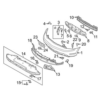 Ford OE - Front Bumper & Grille - Bumper & Components (With Appearance Package), (GT)