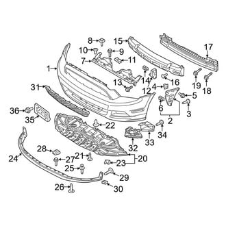 Ford OE - Front Bumper & Grille - Bumper & Components (W/O Appearance Package), (GT)