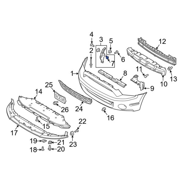 Bumper Cover Support Rail Nut