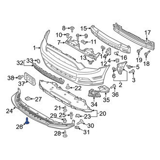Ford OE - Front Bumper Cover Support Rail Screw