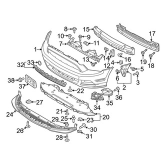 Ford OE - Front Bumper & Grille - Bumper & Components (With Appearance Package), (GT)