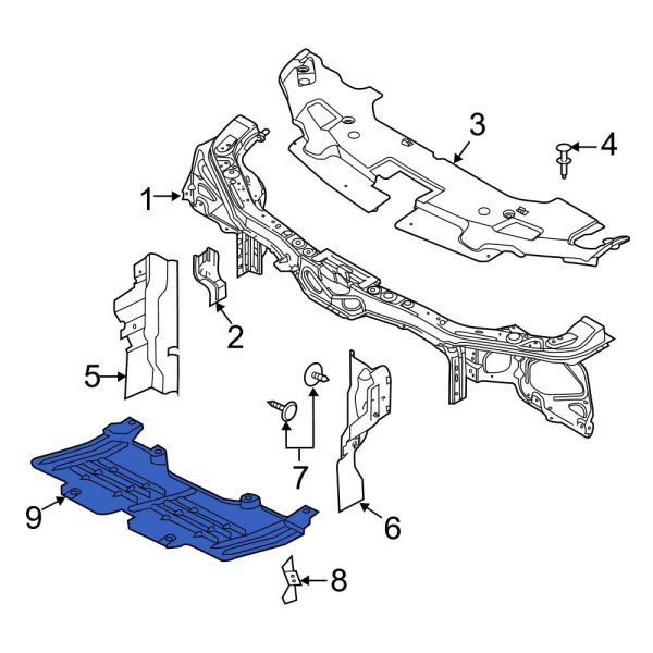 Radiator Support Splash Shield