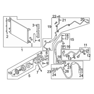 Ford OE - Air Conditioner & Heater - Condenser, Compressor & Lines (5.8L)