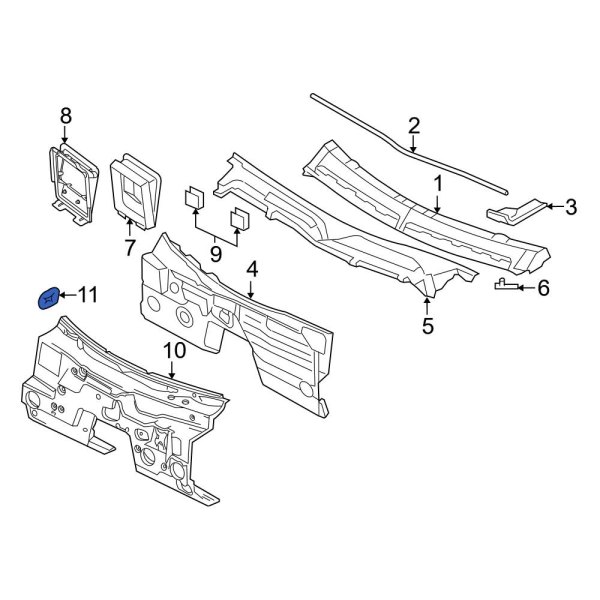 Ford OE BR3Z6301670B - Cowl Insulator