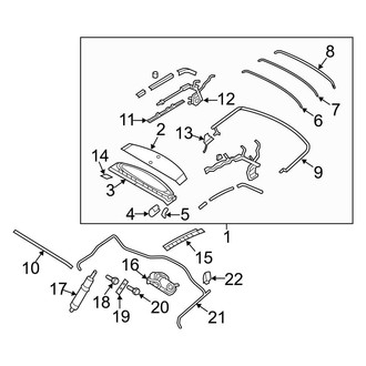 Ford OE - Convertible Top - Frame & Components (Base / GT / Shelby GT500 Convertible)