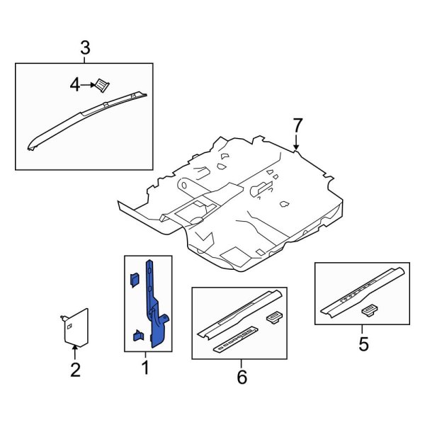 Ford OE BR3Z6302345AA Left Kick Panel Trim