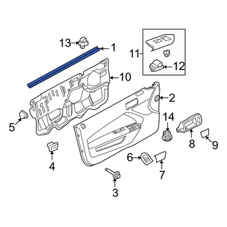 Ford OE - Left Inner Door Window Belt Weatherstrip