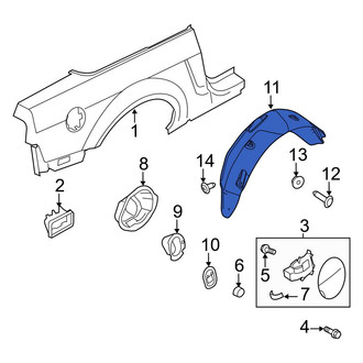 Ford OE - Rear Right Quarter Panel Splash Shield
