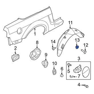 Ford OE - Quarter Panel Splash Shield Nut