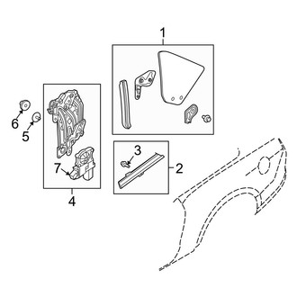 Ford OE - Quarter Panel - Glass (Base / GT / Shelby GT500 Convertible)