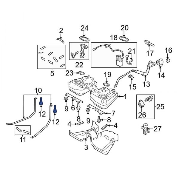 Ford OE W710947S439 Fuel Tank Strap Bolt
