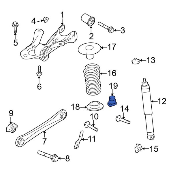 Ford OE 5R3Z5K570AA Rear Coil Spring Damper