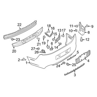 Ford OE - Rear Bumper - Bumper & Components (W/O Appearance Package), (Base / GT)