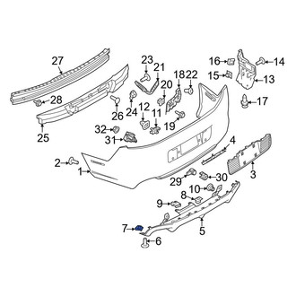 Ford OE - Radiator Support Splash Shield Nut