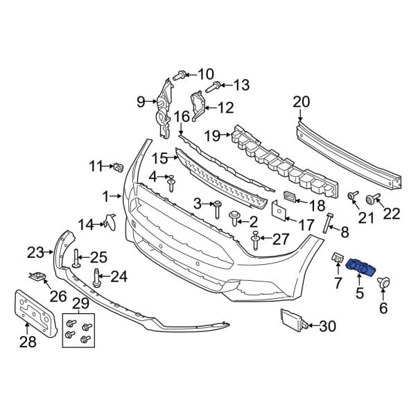 Ford OE FR3Z17C947B - Front Right Bumper Cover Support Rail Bracket