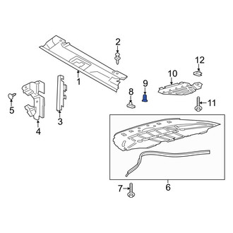 Ford OE - Radiator Support Splash Shield Nut