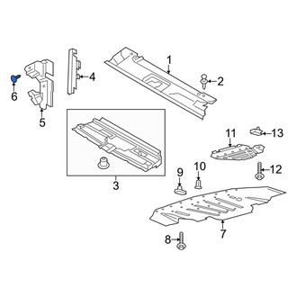 Ford OE - Right Radiator Support Air Deflector Clip