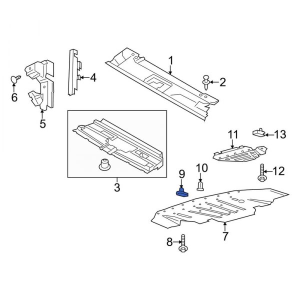 Radiator Support Splash Shield Nut