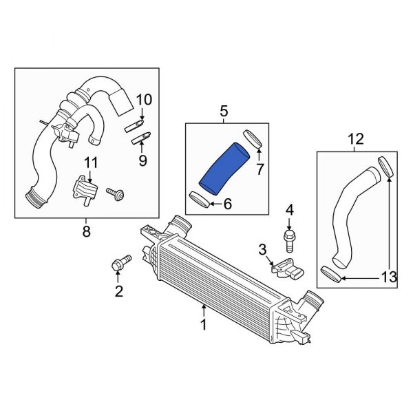 Ford OE FR3Z6C646B Right Intercooler Pipe