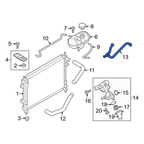 Ford OE FR3Z8K289C Engine Coolant Overflow Hose