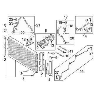 Ford OE - Air Conditioner & Heater - Condenser, Compressor & Lines