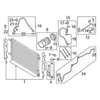 Ford OE - Air Conditioner & Heater - Condenser, Compressor & Lines (5.0L)
