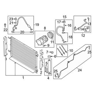 Ford OE - Air Conditioner & Heater - Condenser, Compressor & Lines