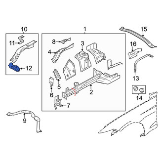 Ford OE - Left Radiator Support Tie Bar Bracket