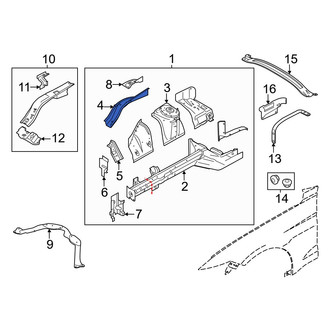 Ford OE - Front Right Fender Rail Reinforcement