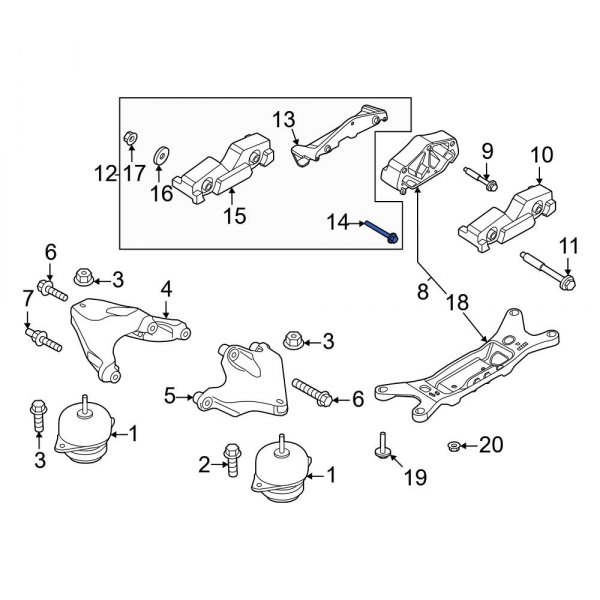 Engine Mount Support Bracket Bolt