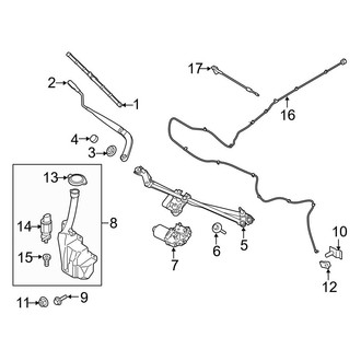Ford OE - Windshield - Wiper & Washer Components (EcoBoost / EcoBoost Premium / GT / GT Premium / Shelby GT350 / Shelby GT350R / V6)