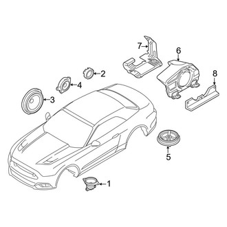 Ford OE - Instrument Panel - Sound System (Speakers), (EcoBoost / EcoBoost Premium / GT / GT Premium / Shelby GT350 / Shelby GT350R / V6 Coupe)