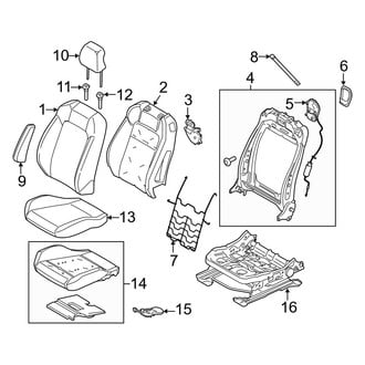 Ford OE - Seats & Tracks - Front Seat Components (Leather, Passenger Seat), (EcoBoost / EcoBoost Premium / GT / GT Premium / V6 Coupe)