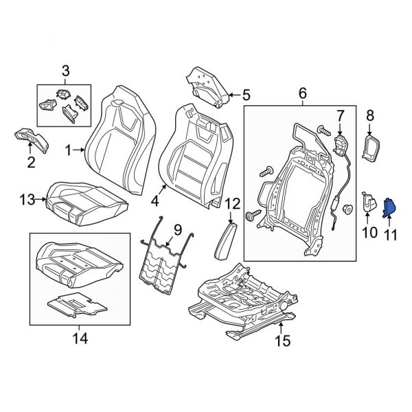 Ford Oe Fr3z6360262ba Right Seat Back Frame Cap