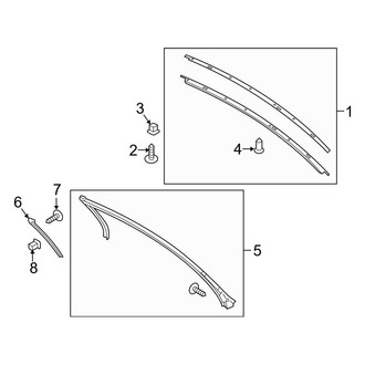 Ford OE - Roof - Exterior Trim (EcoBoost / EcoBoost Premium / GT / GT Premium / Shelby GT350 / Shelby GT350R / V6 Coupe)