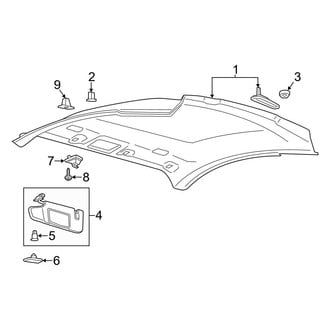 Ford OE - Roof - Interior Trim (EcoBoost / EcoBoost Premium / GT / GT Premium / Shelby GT350 / Shelby GT350R / V6 Coupe)