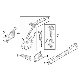 Ford OE - Pillars, Rocker & Floor - Hinge Pillar (EcoBoost / EcoBoost Premium / GT / GT Premium / Shelby GT350 / Shelby GT350R / V6 Coupe)