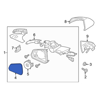 Ford OE - Front Right Door Mirror Glass