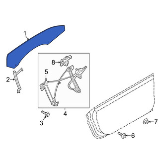 Ford OE - Front Left Door Glass