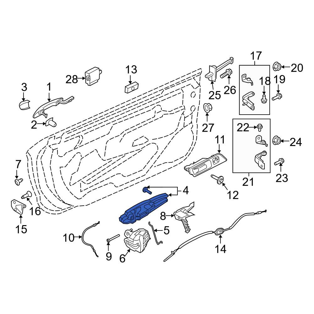 Ford OE KR3Z6326685B - Front Left Exterior Door Handle Base