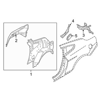 Ford OE - Quarter Panel - Inner Structure (EcoBoost / EcoBoost Premium / GT / GT Premium / Shelby GT350 / Shelby GT350R / V6 Coupe)