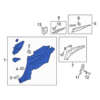 Ford OE - Rear Right Lower Interior Quarter Panel Trim Panel