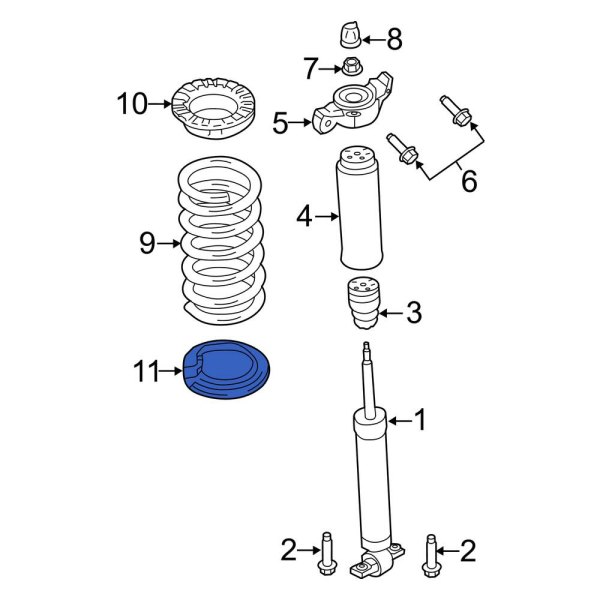 Ford OE FR3Z8321A Rear Right Lower Coil Spring Insulator