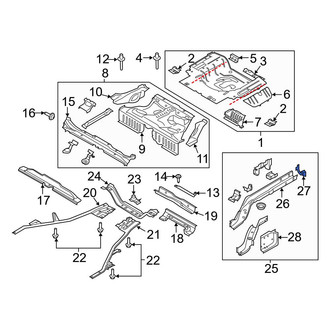 Ford OE - Rear Left Bumper Impact Bar Bracket