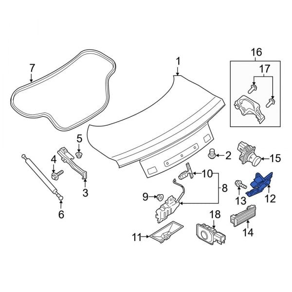 Ford OE AH6Z5443252A - Rear Deck Lid Striker